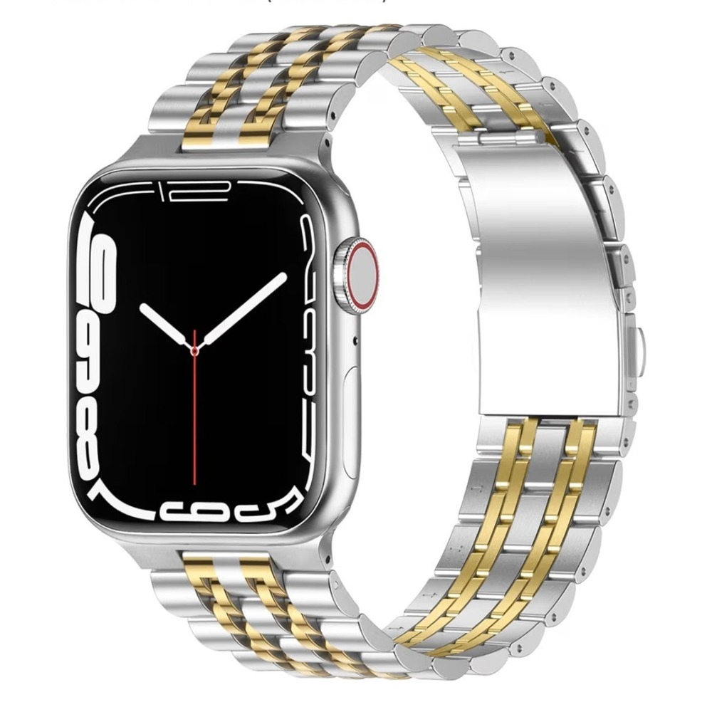 Two Tone Silver‎ Gold Stainless Steel Jubilee Link Band for Apple Watch